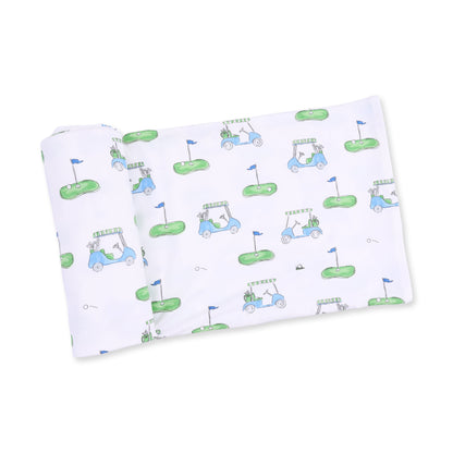 Golf Carts Blue - Swaddle Blanket