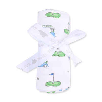 Golf Carts Blue - Swaddle Blanket