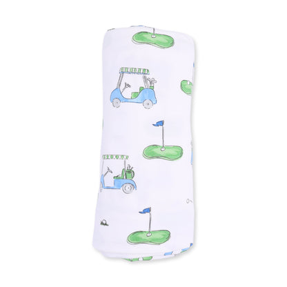 Golf Carts Blue - Swaddle Blanket
