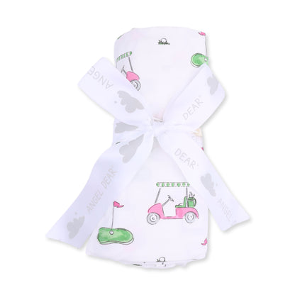 Golf Carts Pink - Swaddle Blanket