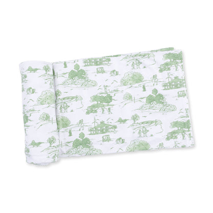 Golf Toile Green - Swaddle Blanket