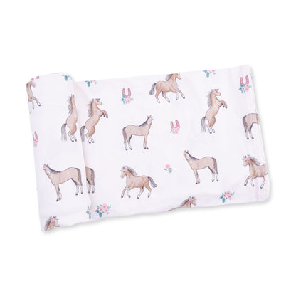 I Love Horses - Swaddle Blanket