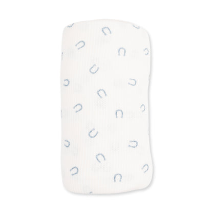 Little Horseshoes Blue - Swaddle Blanket