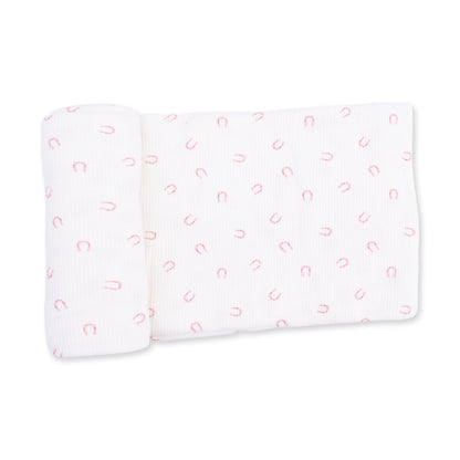 Little Horseshoes Pink - Swaddle Blanket