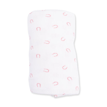 Little Horseshoes Pink - Swaddle Blanket