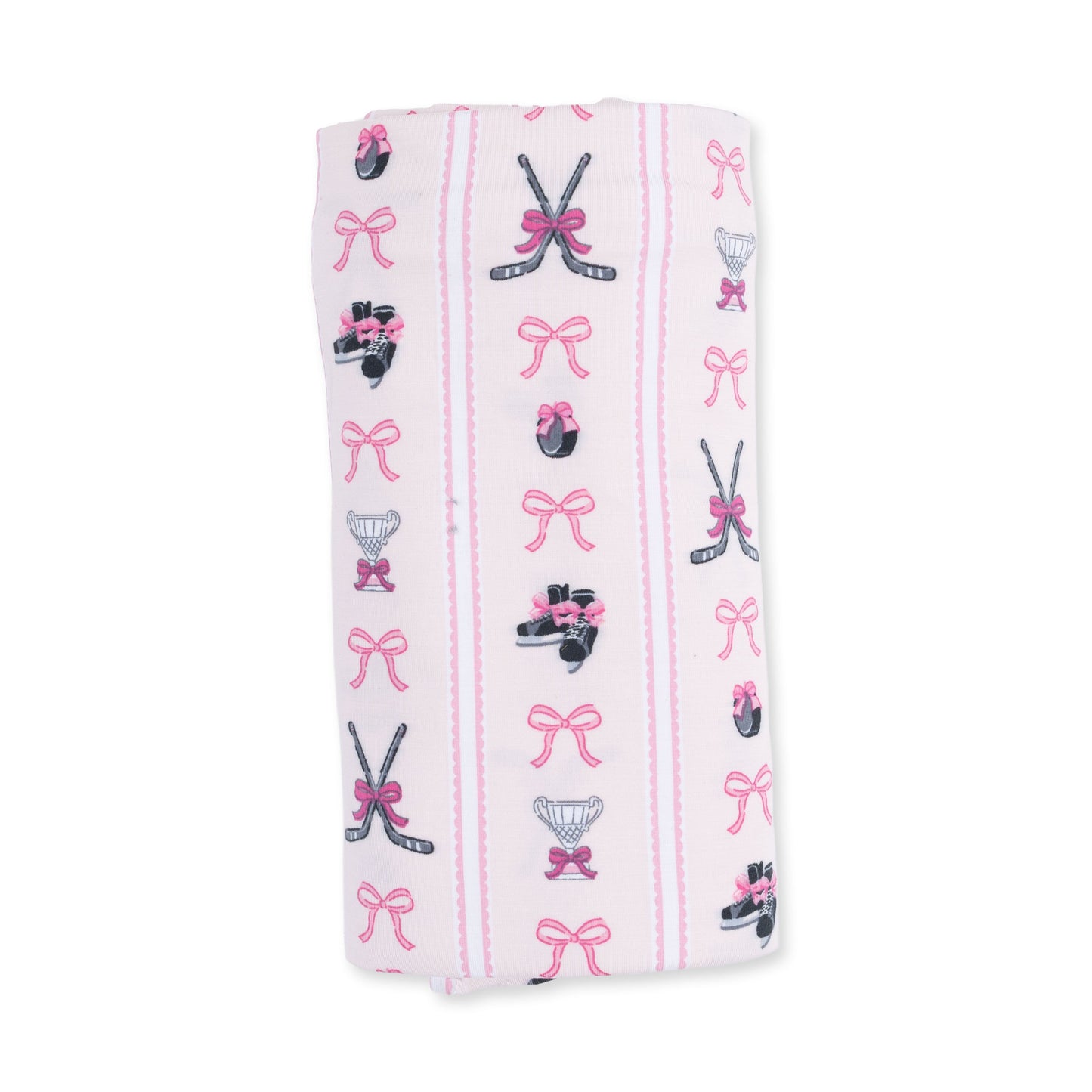 Megan's Bowtiful Hockey Stripe - Swaddle Blanket