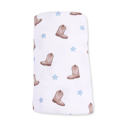 Mini Cowboy Boots - Swaddle Blanket