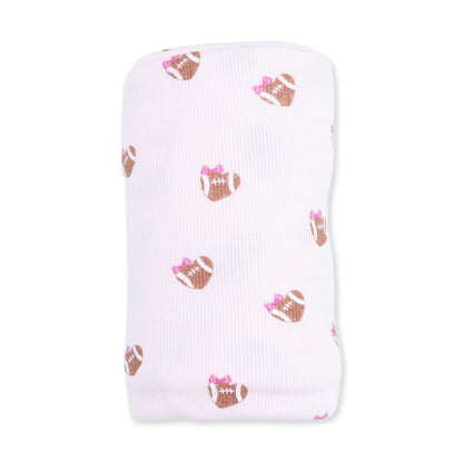 Mini Football Hearts - Swaddle Blanket