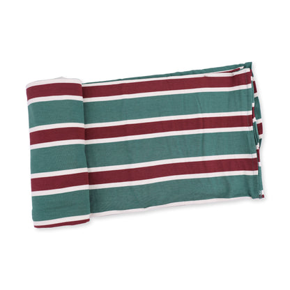 Rugby Stripe Green - Swaddle Blanket