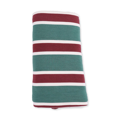 Rugby Stripe Green - Swaddle Blanket