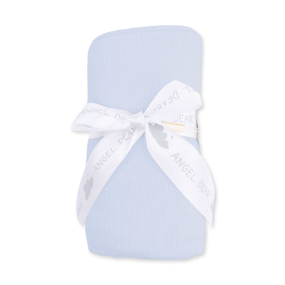 Solid Sheer Blue Rib - Swaddle Blanket