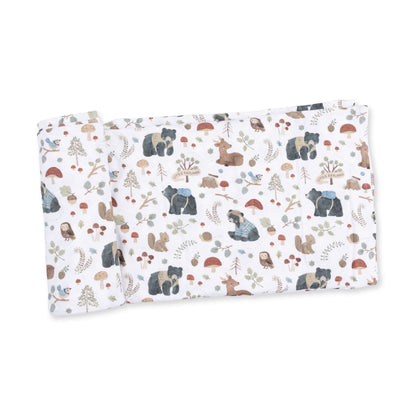 Southern Woodland Animals Green - Swaddle Blanket