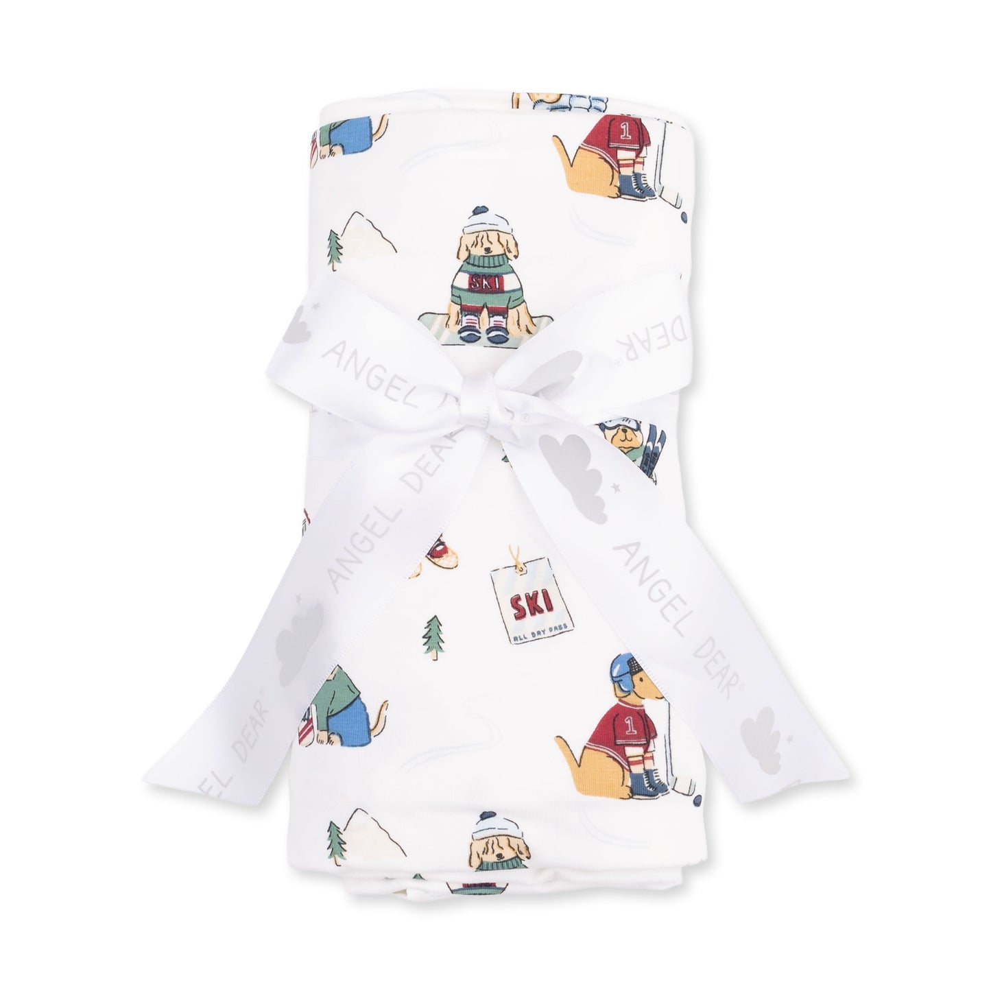 Winter Sports Dogs Green - Swaddle Blanket