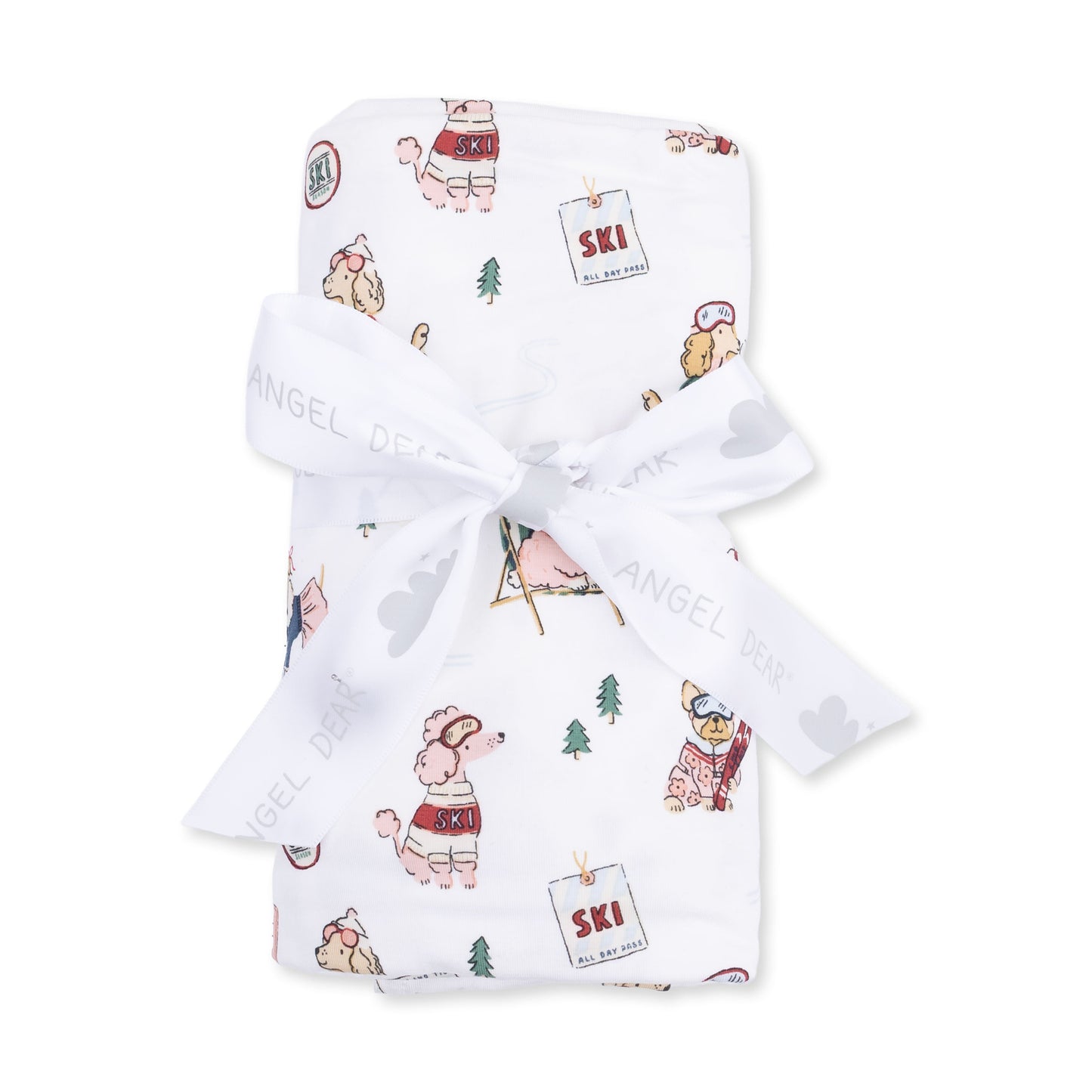 Winter Sports Dogs Pink - Swaddle Blanket