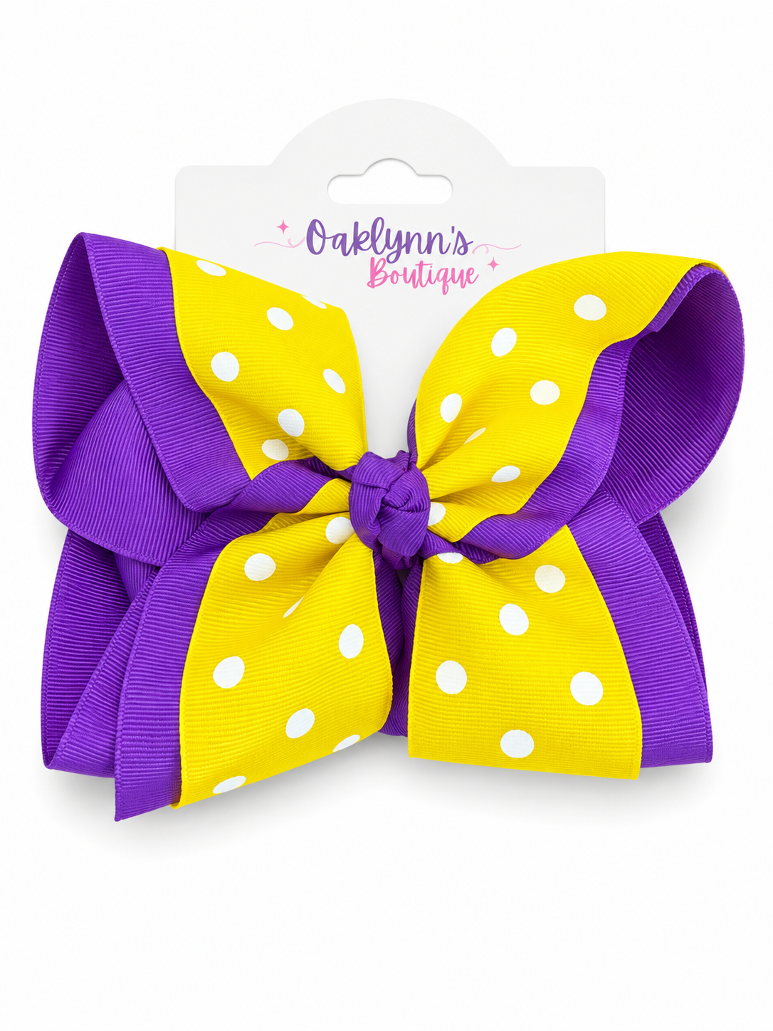 Polka Dot gold & Purple bow