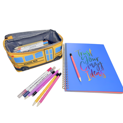School Bus Pouch; Pencil Case