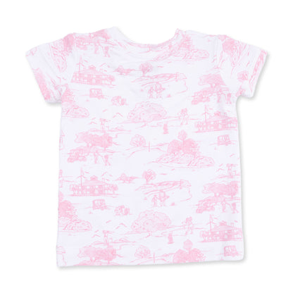 Golf Toile Pink - Loungewear Short Set