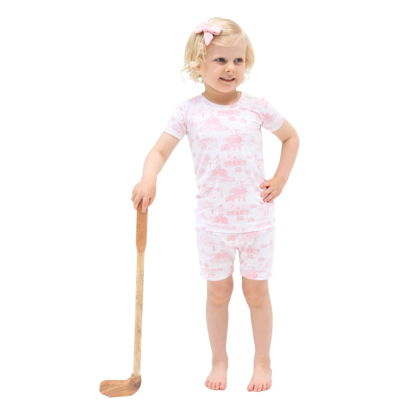 Golf Toile Pink - Loungewear Short Set