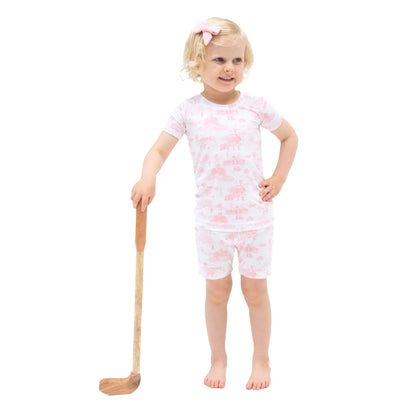 Golf Toile Pink - Loungewear Short Set