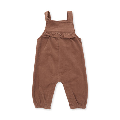Solid Beaver Fur Corduroy - Yoke Ruffle Overall