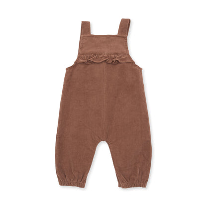 Solid Beaver Fur Corduroy - Yoke Ruffle Overall