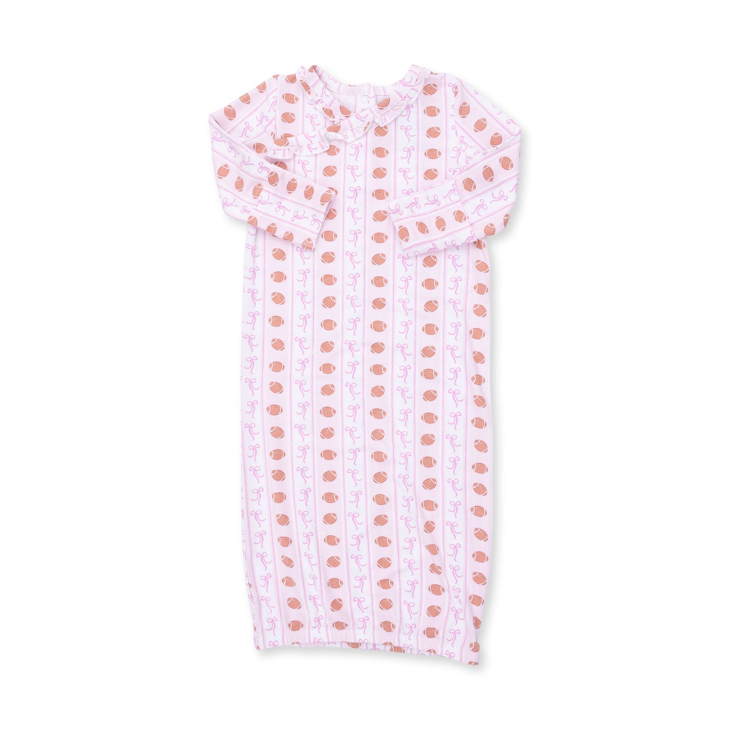 Football Bow Stripe - Kimono Gown and Headband