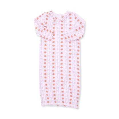Football Bow Stripe - Kimono Gown and Headband