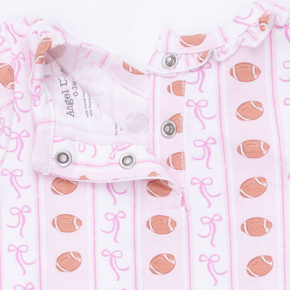 Football Bow Stripe - Kimono Gown and Headband
