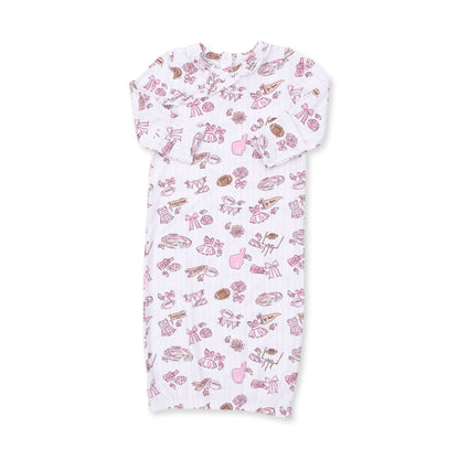 Football Cheer Nursery - Kimono Gown and Ruffle Knotted Hat