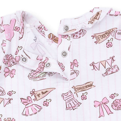 Football Cheer Nursery - Kimono Gown and Ruffle Knotted Hat