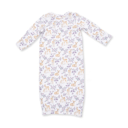Floral Deer - Kimono Gown and Knot Headband