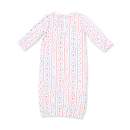 Marnie Rosebud Stripe - Kimono Gown and Knotted Hat