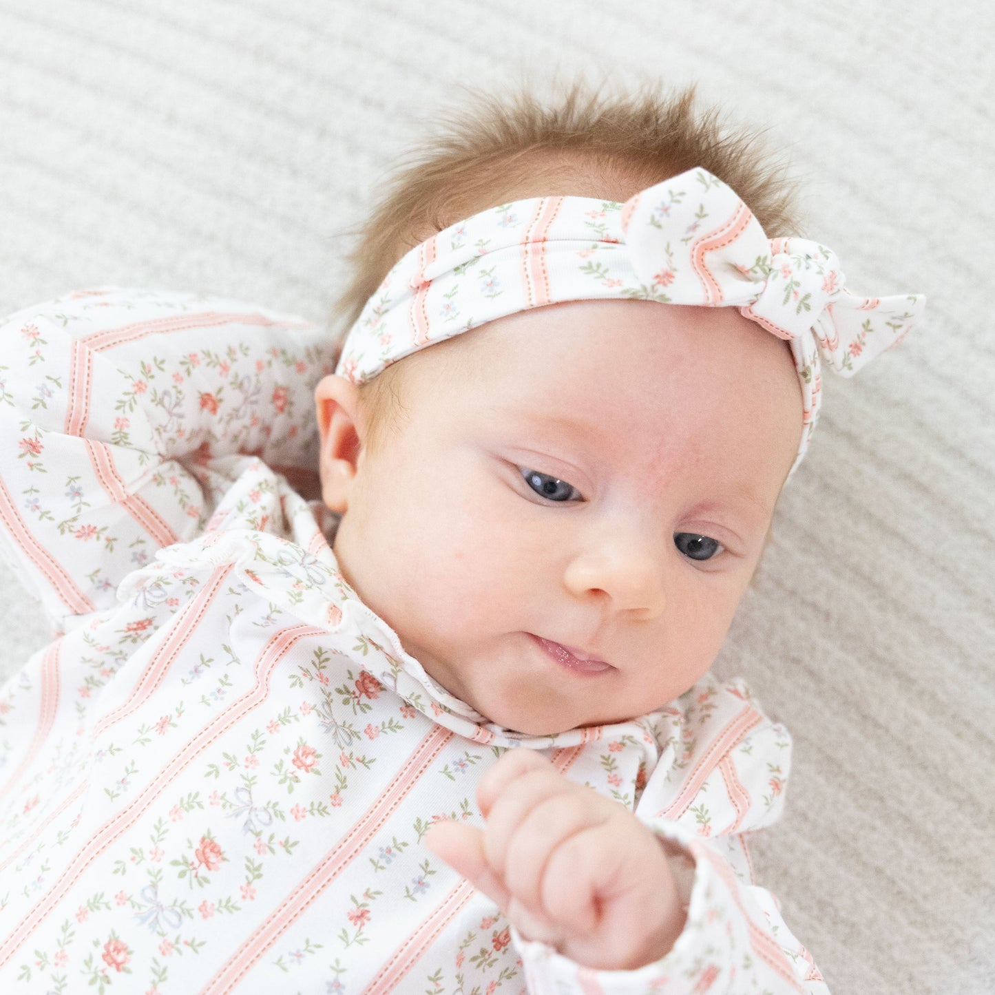 Marnie Rosebud Stripe - Knot Headband