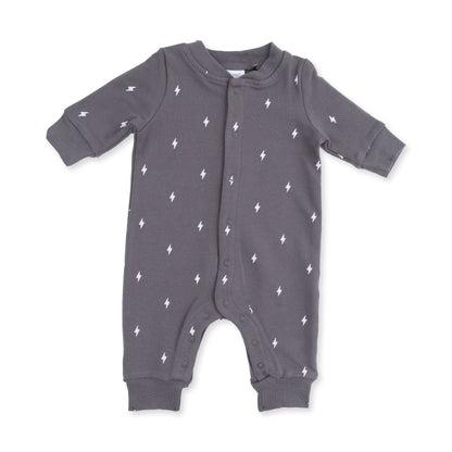 Lightning Bolt - Baseball Collar Button Up Romper