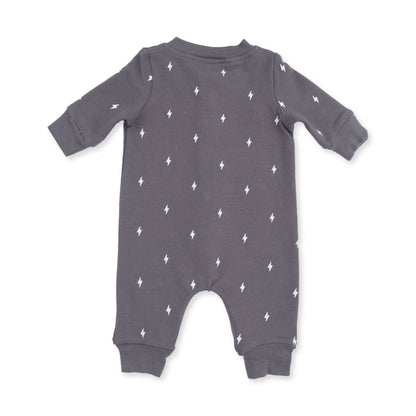 Lightning Bolt - Baseball Collar Button Up Romper