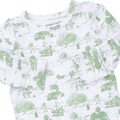 Golf Toile Green - Convertible Gown and Beanie Hat