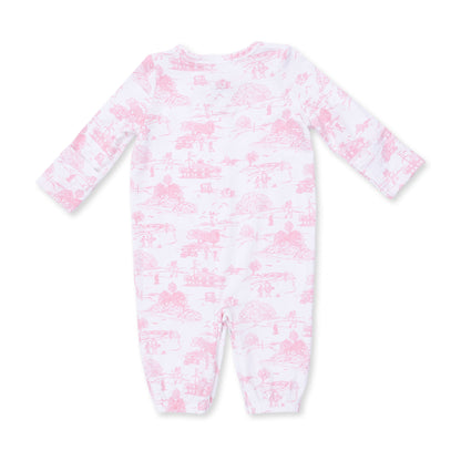 Golf Toile Pink - Convertible Gown and Knot Headband