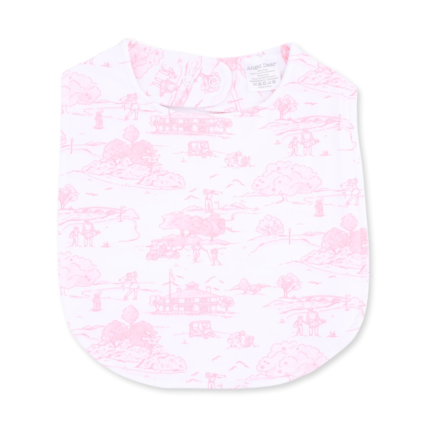 Golf Toile Pink - Feeding Bib