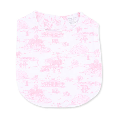 Golf Toile Pink - Feeding Bib