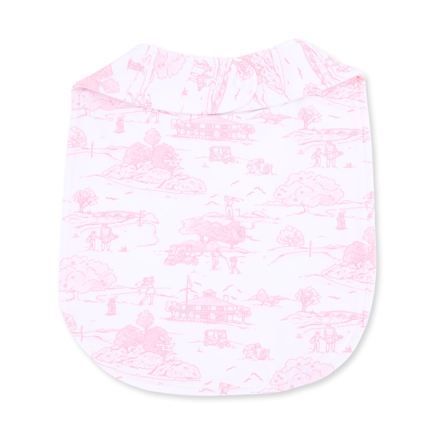 Golf Toile Pink - Feeding Bib