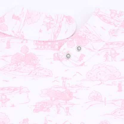 Golf Toile Pink - Feeding Bib