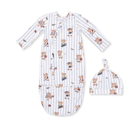 Mixed Sports Bears - Bundle Gown and Knotted Hat