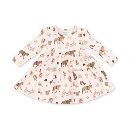 Pretty Equestrian - Twirly Long Sleeve Dress
