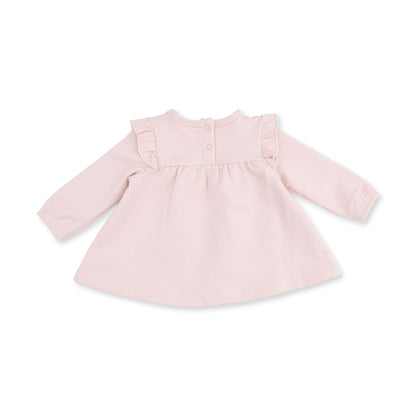 Veiled Pink Bows - Long Sleeve Sweatshirt with Ruffles and Leggings