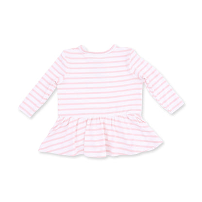 Football Dot and Stripe - Long Sleeve Peplum Top and Ruffle Bells