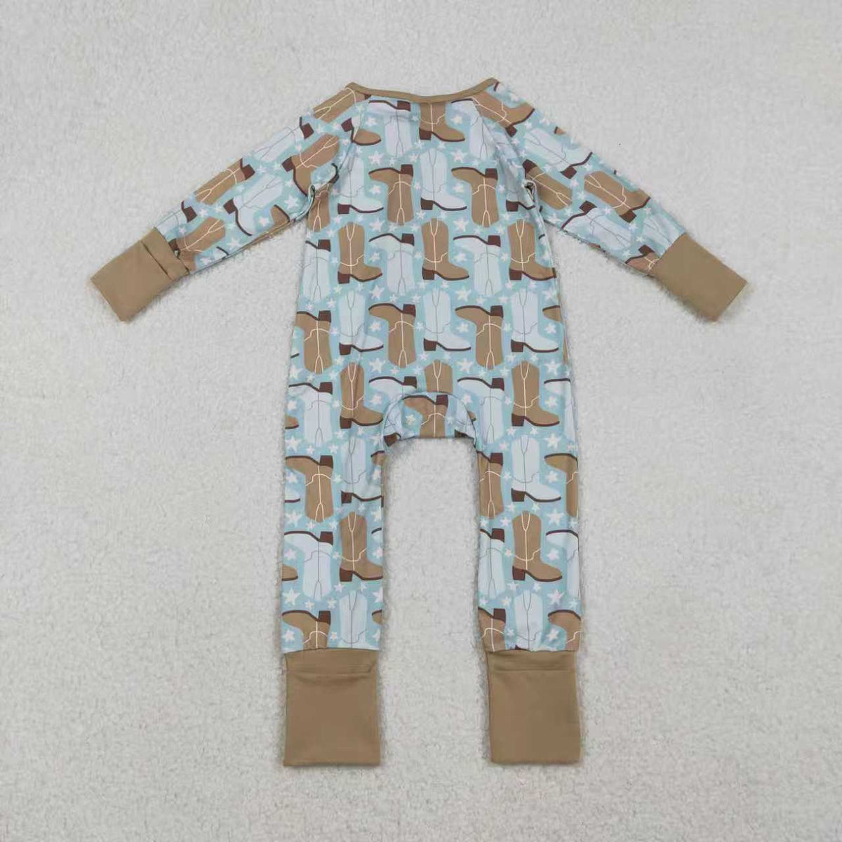 Sibling Baby Boys Girls Boots Stars Plaid Western Two Way Zip Convertible Rompers