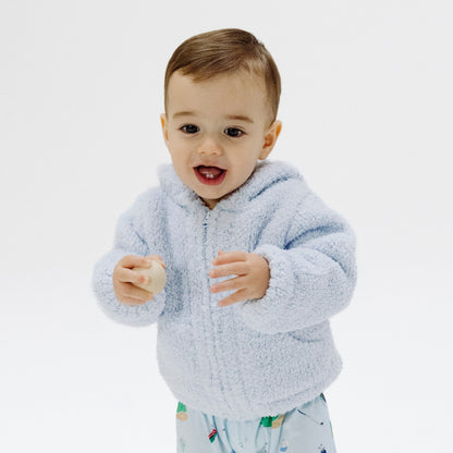 Chenille - Light Blue Hooded Jacket