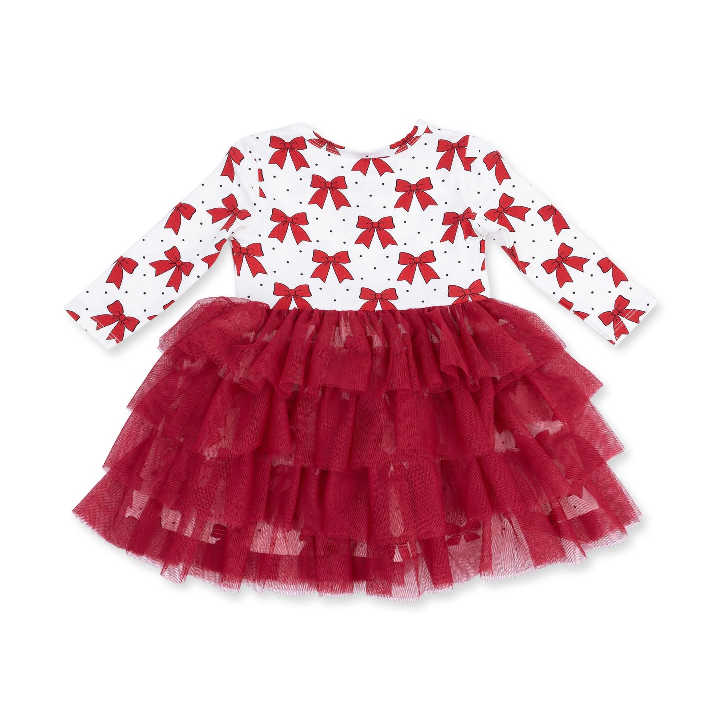 Festive Bows - Twirly Long Sleeve Tutu Dress and Cartwheel Short