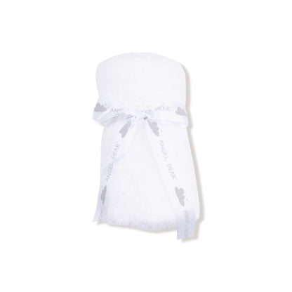 Chenille - White Stroller Receiving Blanket