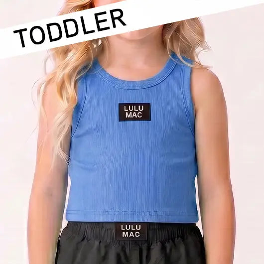 Lulu Mac Toddler royal blue Ribbed Tank Top| Girls Boutique